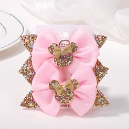 2Pcs/lot 3.9in Big Bows Hair Bangs Clip for Little Girls cartoon Party Headdress Sweet Polka Dot Bow Hair Clip Set