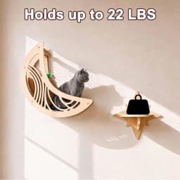 Wall Mounted Cat Shelves Set Moon Shape Hammock Star Perches Climbing Steps Cat Furniture For Kitten Cats Indoor Rest Playing Sleeping