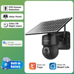 INQMEGA Tuya Smart Life 6MP Solar Camera WiFi PTZ Security CCTV Camera Wireless PIR Human Tracking Color Night Vision IP65