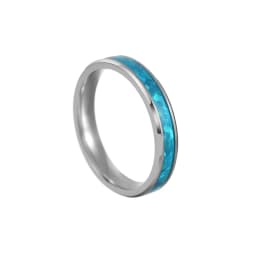 2022 New 4mm Women's Stainless Steel Wedding Ring Opal Meteorite Abalone Shell Ring Jewelry for Women's