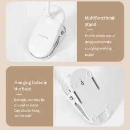 Led Table Lamp USB Rechargeable Night Light with Folding Clamp Study Stand Read Lamp Touch 3 Modes Dimming Eye Protection Light