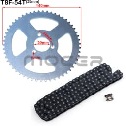 47cc 49cc T8F Chain 136 Links and 38T 44T 54T 58T 64T 74T Teeth Sprocket Kits For Mini Moto Atv Quad 2 Stroke Engine Parts