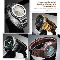 GM2100 Upgrade Steel Case& Strap Mod Kit For Casio 5611 GM-2100 GBM-2100 Modified watch band Metal bezel replace parts Accessori