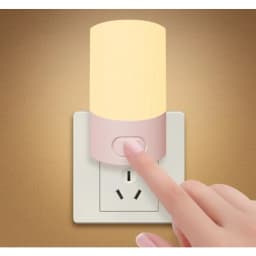Cute Mini LED Night Lamp Kids Night Light Push Button Switch Bedside Soft Baby Night Lamp Wall Socket Lamp EU/US Plug Decoration