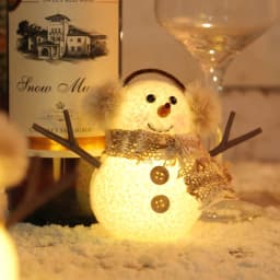 Christma Snowman Ornament with Built-in Light Plush Snowman Doll Night Light Table Decoration Set Battery Christmas Gift