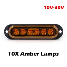 10PCS 12V 24V 6 LED Side Marker Lights Warning Light Auto Car External Lights Trailer Truck Lorry Clearance lamp Red Amber White