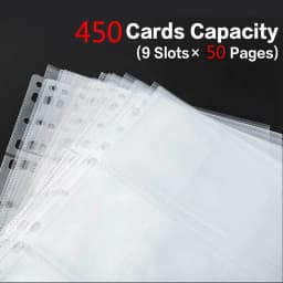 9 Pocket Trading Gaming Card Sleeves Storage Wallet Album Binder Pages Collection Coin Holders Sleeves YuGiOh Photo Albums