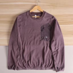 Japanese Style round Neck Fleece Lined Long Sleeve Sweatshirt Men's Color Block Casual Loose Top Breathable Polyester Fabric
