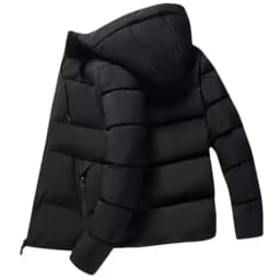 Men's Winter Thickened Hooded Cotton Jacket Warm Casual Fashionable Cold-resistant Cotton Coat Outerwear Polyester