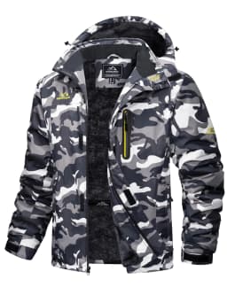 Men's Winter Jacket Waterproof Windproof Fleece Lined Parka Warm Thermal Coat with Removable Hood Outdoor Ski Snowboard Jacket