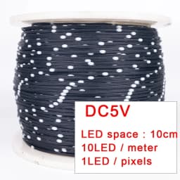 Green Black Wire Full Dream Color LED Strip String Fairy Lights WS2811 RGBIC Addressable Individually 5V Decorate Christmas Tree