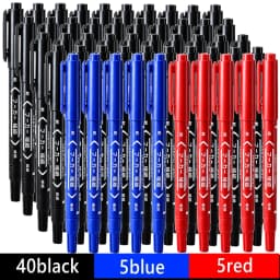 3/50/100Pcs/set Oil Double Tip Art Black Permanent Paint Marker Pen for Plastic Wood Stone Metal Glass Doodling Marking Graffiti