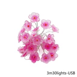 Cherry Blossom Fairy String Lights Pink Sakura Flower String Lamps USB/Battery Powered for Outdoor Christmas Garland Decoration