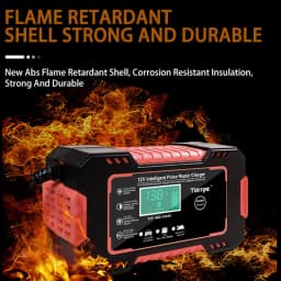 Car Battery Charger Full Auto Motorcycle 12V 6A Pulse Repair LCD Display Smart Fast Charge AGM Deep cycle GEL Lead-Acid Charger
