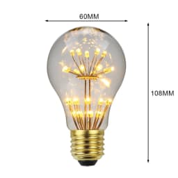 TIANFAN Vintage Led Bulb Starry Firework Edison Bulb 3W AC85-265V E27 Transparent Glass Warmth Glow Decorative Light Bulb