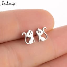 Cartoon Animal Earings Multiple Stainless Steel Cat Stud Earring for Women Girls Small Dog Paw Ear Studs Funny Jewelry Oorbellen