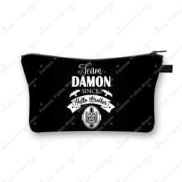 The Vampire Diaries Cosmetic Case DAMON Women Makeup Bag TVD Lipstick Storage Bags Harajuku Zipper Pouch Cute Toiletry Bags