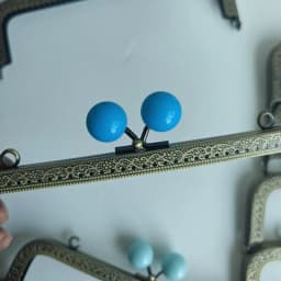 10pcs 20.5cm Big Candy Bead Metal Purse Frame Square Embossed Antique Bronze Lace Coin Purse Frame Kiss Clasp Accessory
