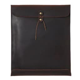 OEM ODM Vintage Crazy Horse Leather A4 Portfolio Bag Size Real Cowhide Leather Padfolio Bag Leather File Storage Bag File Pocket