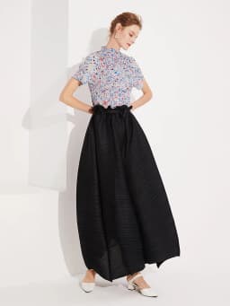 Miyake Pleated Broad Leg Harem Pants Women Spring Summer Loose Belt Trousers Black Aesthetic Clothes TP5002