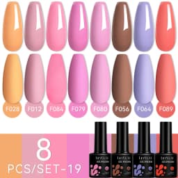 LILYCUTE 12PCs 7ml Nude Brown Red Nail Gel Polish Set Semi Permanent UV Gel For Nail Art Manicure Soak Off Gel Nail Polish Kit