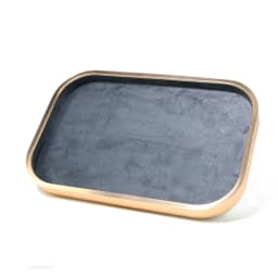 Pink Beige Gray Premium Metal Edge Inside Velvet Jewelry Tray Necklaces Rings Pendants Bracelets Storage and Display Tray