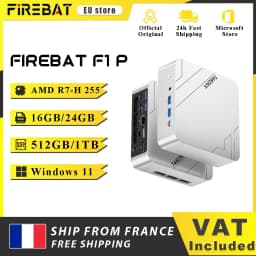 Firebat Mini Pc F1 P Amd Ryzen 7 H 255 Lpddr5 16Gb 512Gb Ssd Windows 11 Pro Desktop Mini Computer USB 4.0 Wi-Fi 6 Bt 5.2