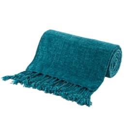 Battilo Chenille Throw Blanket With Fringe Tassels Decorative Lightweight Sofa Blanket Soft Cozy Knit Throws for Spring Decor