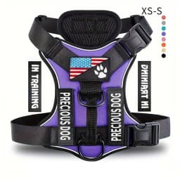 Reflective Dog Vest Harness with 5 PCS Patches Service Dog Harness Adjustable Soft Oxford Pet Harness
