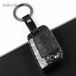 3 4 Buttons Carbon Fiber Car Key Case Cover For VW Volkswagen Golf 7 Tiguan MK2 For SEAT Ateca Leon FR 2 Ibiza For Skoda Octavia