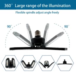 LED Deformation Folding Lamp E27 Screw Three-Leaf Bulb 40W 60W 80W Celiing Light Wide Pressure AC 110V 220V Led Garage Light