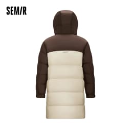 Semir Down Jacket Men Mid-Length Hooded Sport Colorblock 2026 Winter Man Clothes Warm Outerwear Windproof Warm Colorblock Design