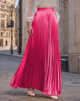 2026 New Spring Summer For Women 22 Solid Colors Midi Flowing Draped Large Hem Long High Waist Pleated Skirt Sweet Elegant