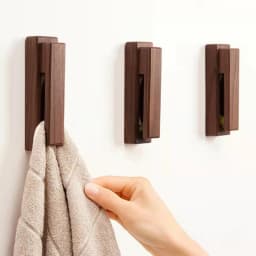 Nordic Walnut Beech Towel Hook Strong Viscose Wall Hanging Door Wooden Creativity Hook Free Punching Bathroom Home Hotel Storage