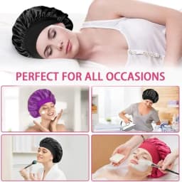 High Elastic Satin Solid Sleeping Hat Hair Care Bonnet Nightcap Multi-color Reusable Women Home Sleeping Cap Accessories