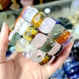 New 10X12MM Natural Stone S-shaped Amethyst Agate Tiger Eye Crystal Bracelet for Men and Women, Simple and Fashionable Jewelry