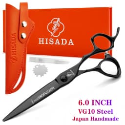 HISADA New Barber Scissors, 6.3-7.0 inch Professional Hair Cutting Scissors, Blind Hole Design Salon Scissors, Ergonomic Comfort