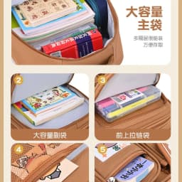 Capybara Children Cartoon School Backpack with Wheels Students Bags for Girls Boys Trolley Schoolbag Rolling Wheeled Backpacks