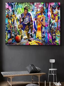 Basketball Legends Canvas Art Kobe LeBron More Framless Wall Decor for Living Room Sports Themed Home Decoration Ideal Gift
