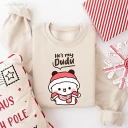 Bubu Dudu Christmas Couple Sweatshirt | Matching Holiday Sweater Gift Crew Neck Long Sleeve Fashion Comfortable Thermal Hoodie