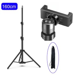 160cm Live Broadcast Tripod Landing Type Camera Anchor Selfie Light Frame Metal Thermometer Phone Holder