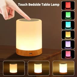 GGbingo 16 Colors Night Light Touch Bedside Table Lamp RGB USB Rechargeable Desk Lamp Bedroom Decoration Gift Dining Table Light