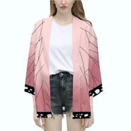 Anime Devil Killer Cosplay Costumes for Men and Women in Summer Pink Kimono
