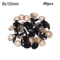 20/40Pcs 7-12mm Black Plastic Oval Safety Eyes For White Bear Doll Animal Puppet Crafts Children DIY Toys Plush Doll Accessories