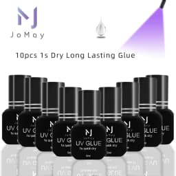 JOMAY 10 Bottles 5ml UV Eyelash Glue Quick Drying In 1 Second 75DAYS Lasting Lash Glue No Nrritation Eyelash Extension Adhesive