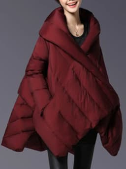 LANMREM Winter Big Size Down Coat For Women Fashion Irregular Design A-line Solid Color Loose Mid Length Clothing 2VV223