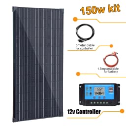 450W 300W 150W Rigid Solar Panel Kit 12v Solar Charging Panels Aluminum Frame Photovoltaic System, for Home Outdoor RV Roof