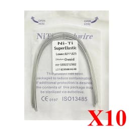 10pack AG Dental Arch Wires Orthodontic Super Elastic NITI Round Rectangle Archwire Lower/Upper 012/014/016/018/020/16x16/16x22