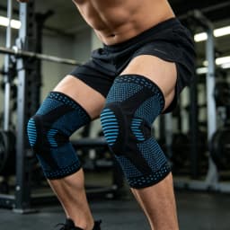 Pack of 2 Anti-Slip Grip Knitted Pattern Polyester Blend Knee Compression Sleeves - Patella Support Pads, Breathable Sports Protectors for Men & Women with Knee Pain Relief, Pack Of Two