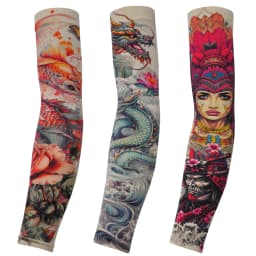 1 Pair Ice Silk Tattoo Arm Sleeves Long Summer Seamless Sun Protection Men Women Outdoor Gloves Drive Armguard